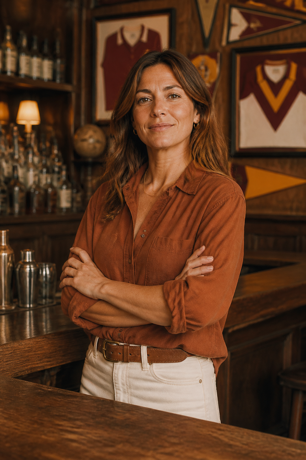 Jillian Hiscock, founder, standing in the bar